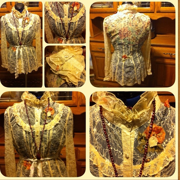 Victorian Tailored Lace, Beaded, Appliqué Jacket