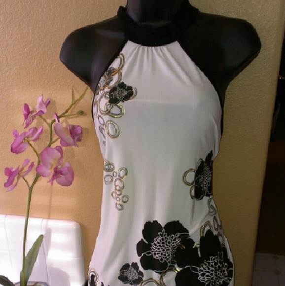 White and black dress
