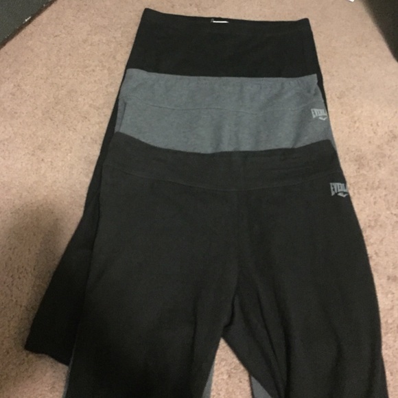 Three pairs of gym pants.