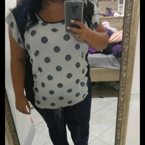 Black and white polka dot shirt