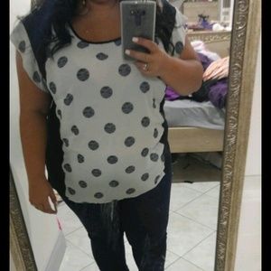 Black and white polka dot shirt