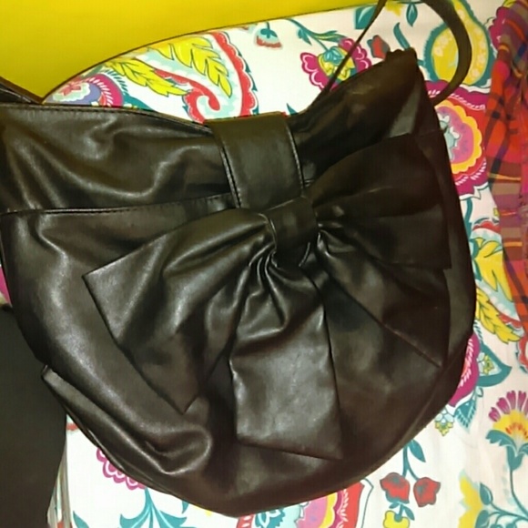 H&M black bow purse