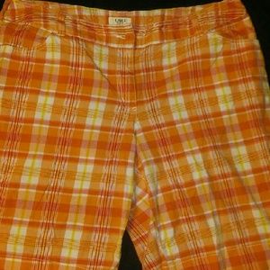Orange plaid capris