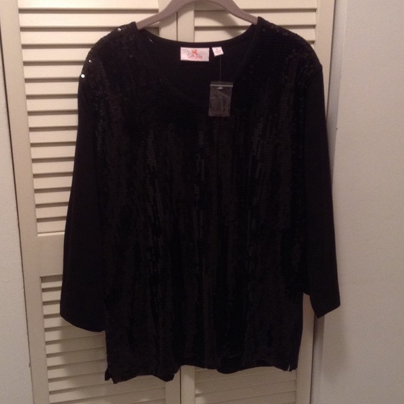 Black sequin top