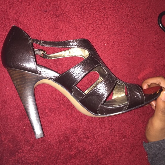 Brown Leather Sandal Heel
