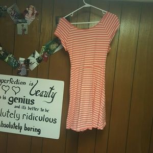 Peach Striped Summer Dress