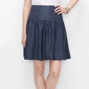 Ann Taylor Petite Textured Swing Skirt