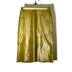 Gap green leather skirt