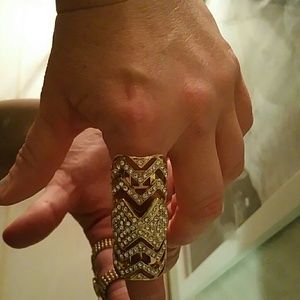 Gold plated full finger ring