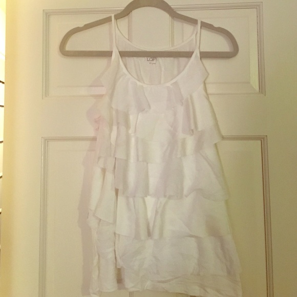 White Ruffles tank top