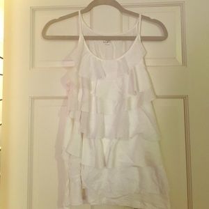 White Ruffles tank top