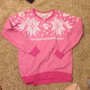 VICTORIAS SECRET PINK OVERSIZED SWEATSHIRT HOLIDAY
