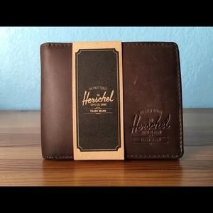 Leather Herschel bifold wallet