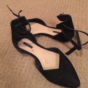 Forever 21 black lace up flats
