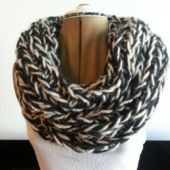 Hand Knitted one rap infinity scarf