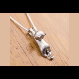 Sterling Silver Delicate Cat Necklace