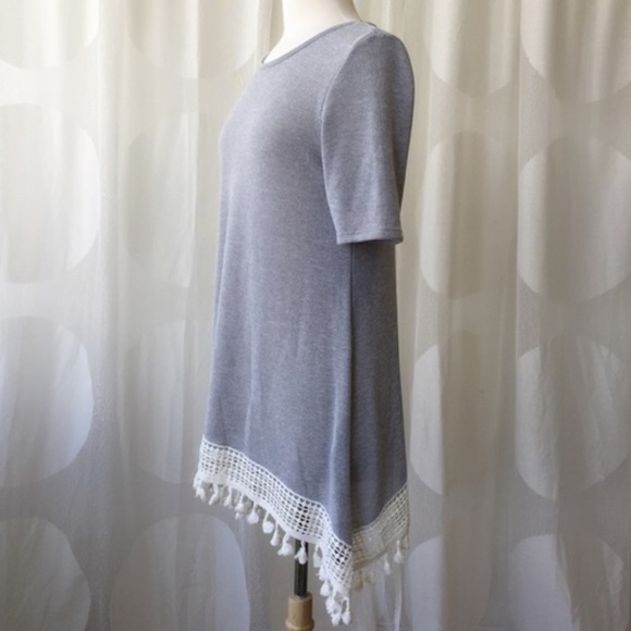 Super Cute BOHO Crocheted Pom Pom Fringe DRESS - Picture 4 of 4