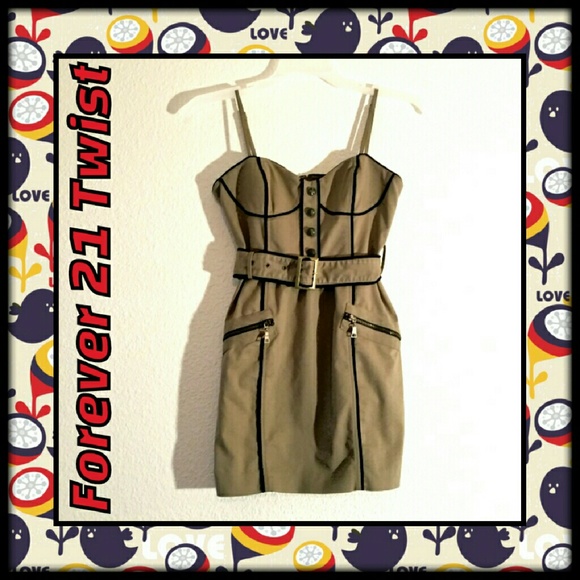 Outlined Tan Dress - NWOT - Picture 5 of 5