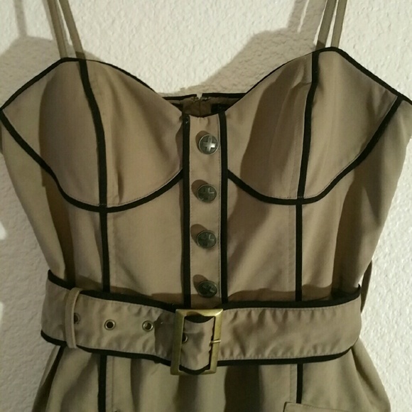 Outlined Tan Dress - NWOT - Picture 2 of 5