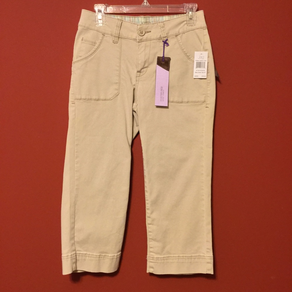 NWT $79 2P Jag Jeans Cargo Carson Crop Baby Camel