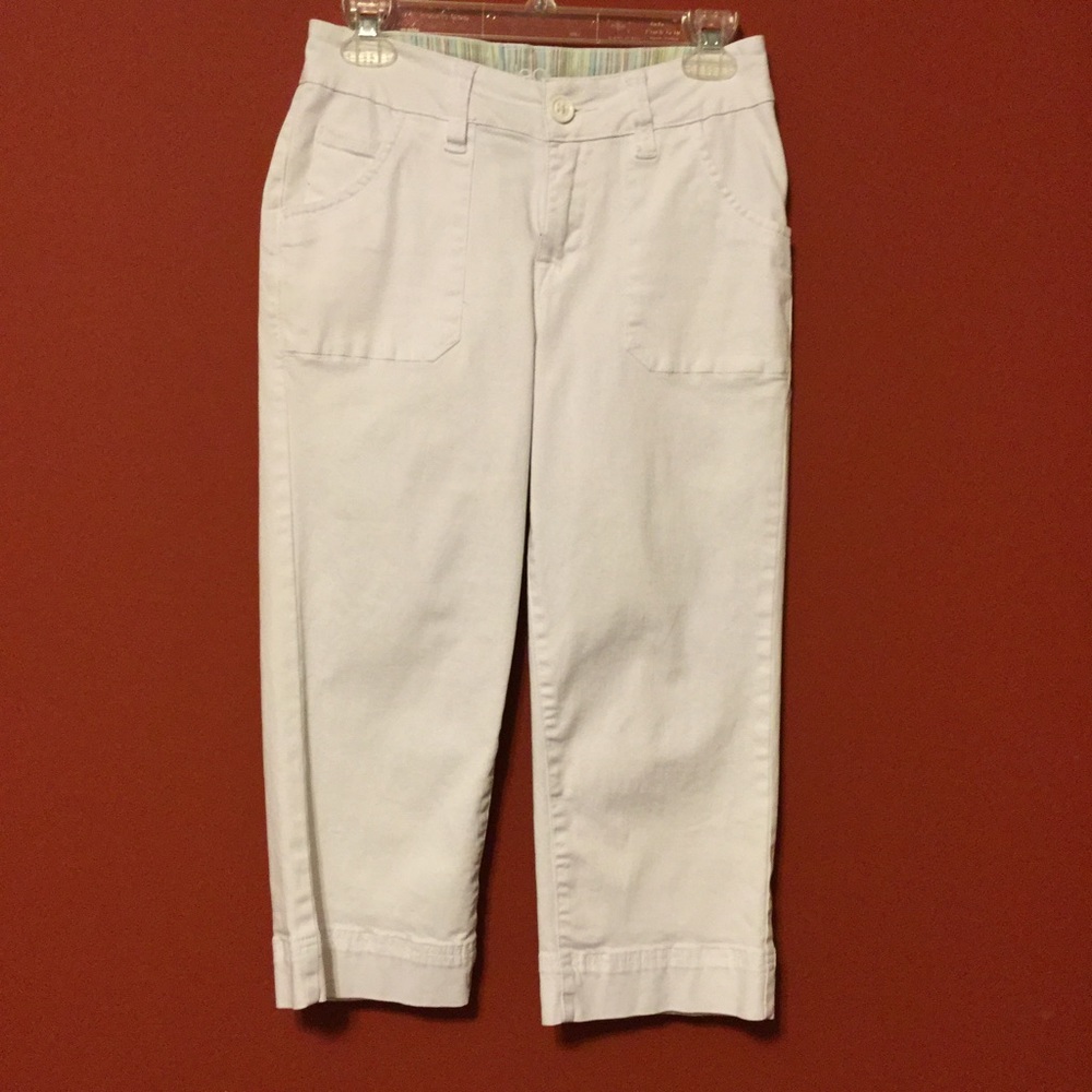 $79 2P Jag Jeans Petites Cargo Carson Crop White