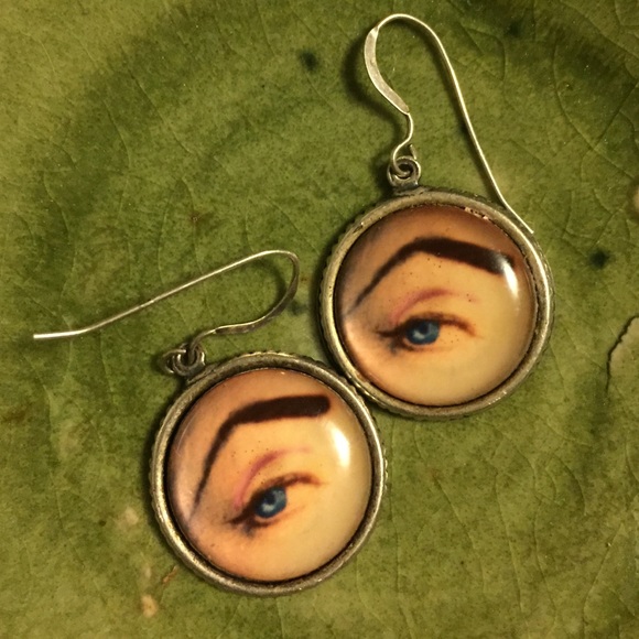 Sterling Silver Eyeball Earrings - Picture 3 of 4