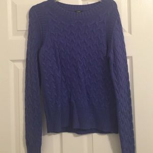 Jcrew cable knit sweater in periwinkle