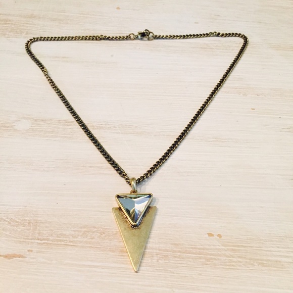 Jenny bird triangle crystal necklace