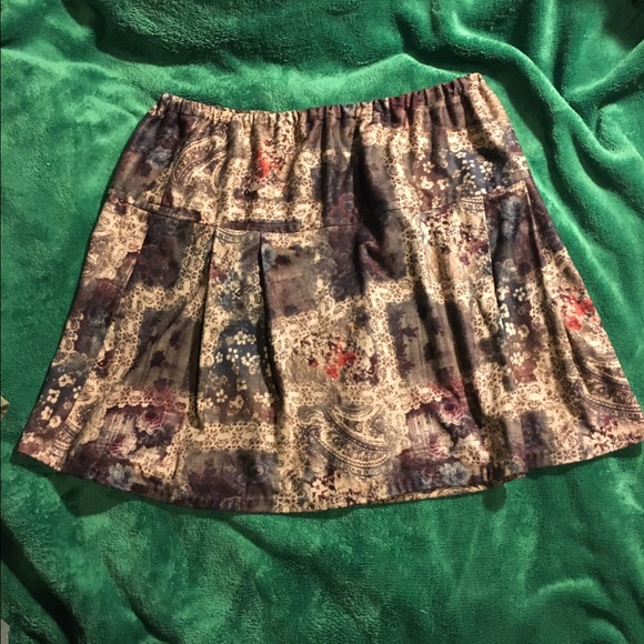 Handmade Microfiber Victorian Print Miniskirt