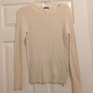 J crew ivory cable knit sweater