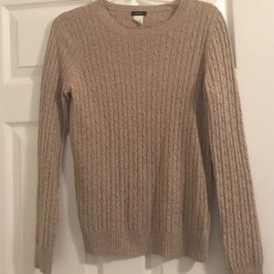 J crew crew neck cable knit sweater