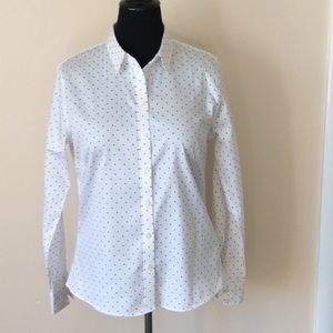 Banana Republic polka dot white and black shirt