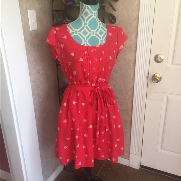 Bicycle print dress with short sleeves