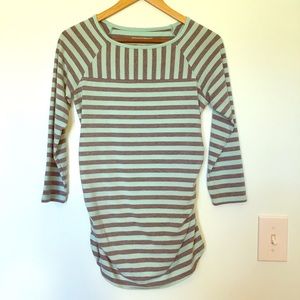 Seafoam and Grey Striped Liz Lange Maternity Tee