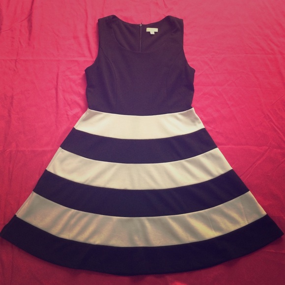 Charming Charlie black/white striped dress