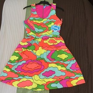 Neon Tie-Dye Inspired Skater Dress