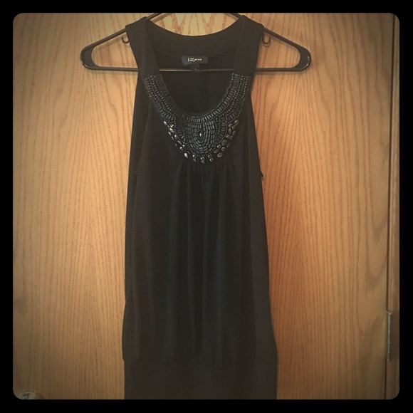 Detailed black dressy tank