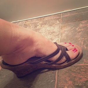 Maurices brown wedge sandal