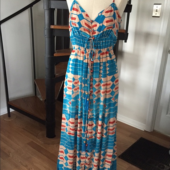 Anthropologie BLUE LONG DRESS
