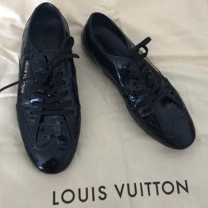 Louis Vuitton black patent sneakers