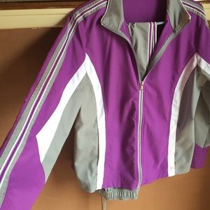 Warm up track suit/ grey&purple