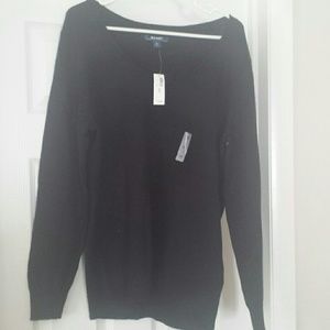 Black scoop neck sweater. NWT