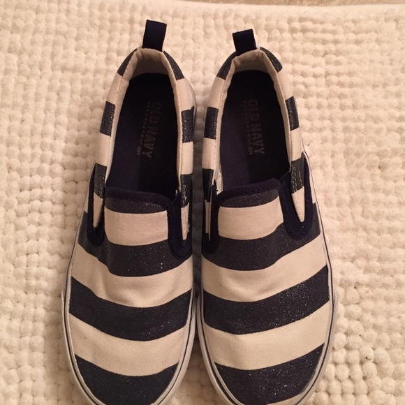 Blue and White Shoes