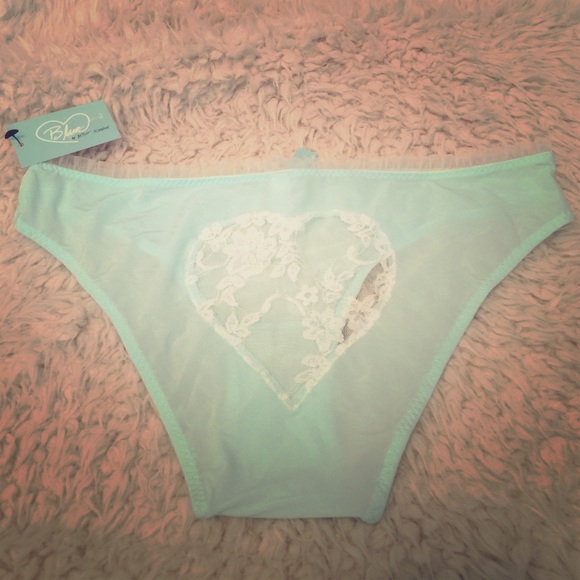 Blue by Betsey Johnson Panties Blue w Lace Heart M