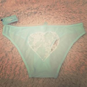 Blue by Betsey Johnson Panties Blue w Lace Heart M