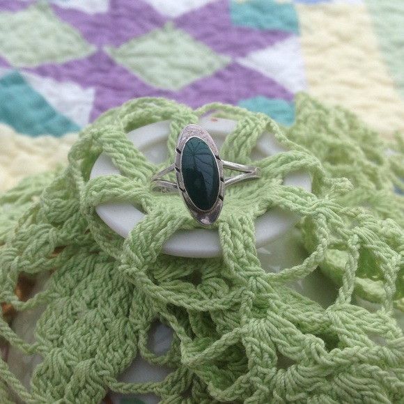 Malachite  and silver ring