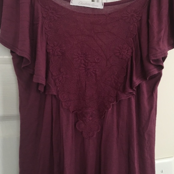 Beautiful Deep Purple Ruffle Shirt - Picture 2 of 3