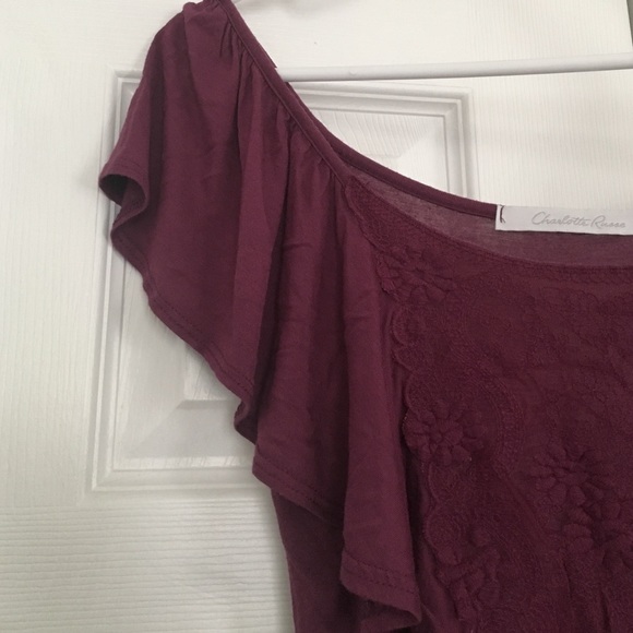 Beautiful Deep Purple Ruffle Shirt - Picture 3 of 3