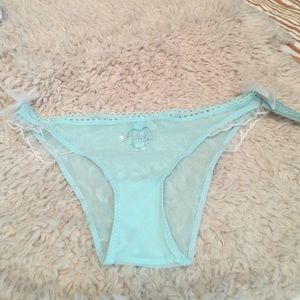 Blue by Betsey Johnson Panties I Do! Blue/Wht Bows