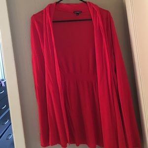 Express red cardigan